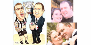 Collingwood player Dane Swan and Magpie supporter Rob