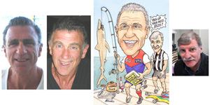 caricature Fisherman / Football players