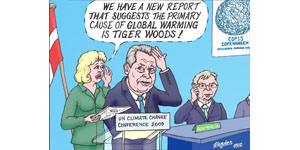 Climate change - Tiger Woods cartoon