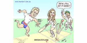 Shane Warne bowls over another nice leggy!